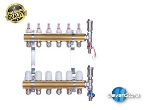 Heizkreisverteiler 6 Kreise mit PEX16-Adaptern   