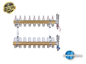 Heizkreisverteiler 9 Kreise mit PEX16-Adaptern 