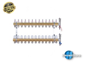 Heizkreisverteiler 13 Kreise mit PEX16-Adaptern  