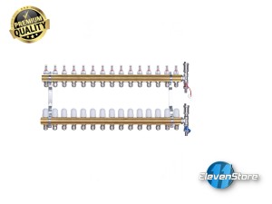 Heizkreisverteiler 15 Kreise mit PEX16-Adaptern 