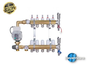 Heizkreisverteiler 5 Kreise mit PEX16-Adaptern  Wilo Pumpe
