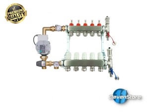 Heizkreisverteiler 5 Kreise mit PEX17-Adaptern Inox  Wilo Pumpe