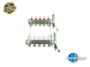 Heizkreisverteiler 8 Kreise mit PEX17-Adaptern  Inox